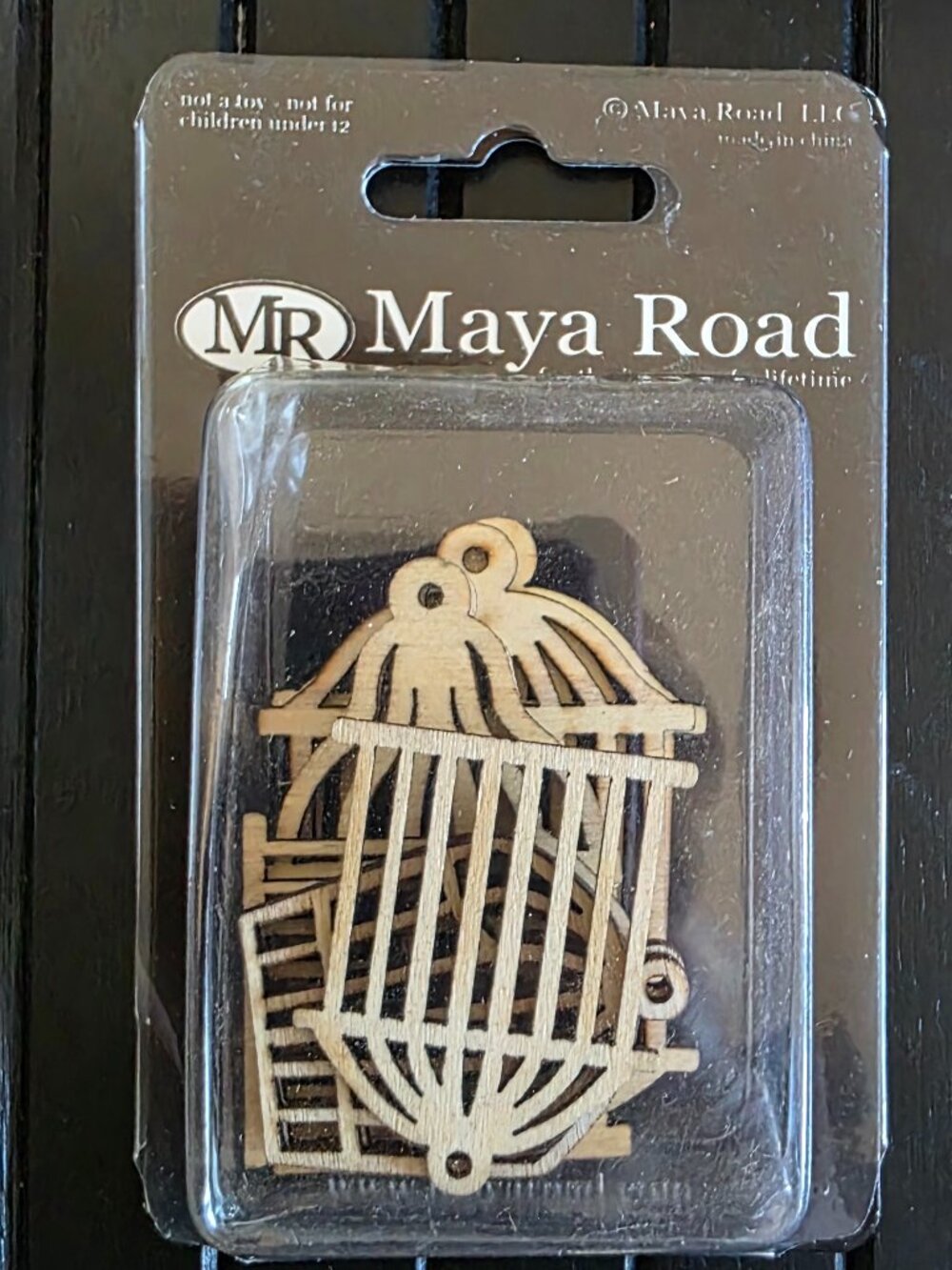 Maya Road Wood Birdcage Embellishments Applique Dimensional Card Crafting